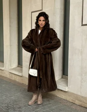 Модная шуба из скандинавской норки PREMIUM COLLECTION без воротника