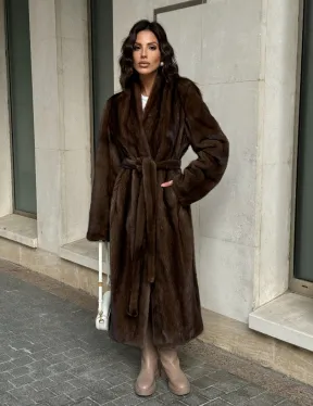 Модная шуба из скандинавской норки PREMIUM COLLECTION без воротника