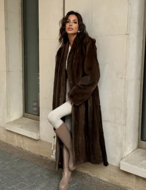 Модная шуба из скандинавской норки PREMIUM COLLECTION без воротника