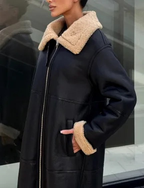 Женская натуральная дубленка из кожи силка