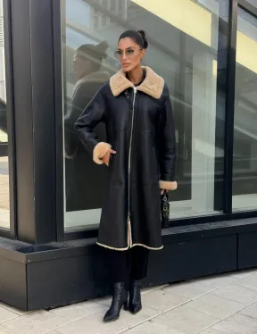 Женская натуральная дубленка из кожи силка