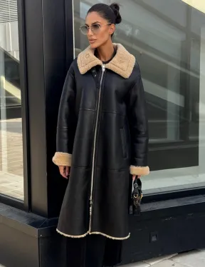 Женская натуральная дубленка из кожи силка