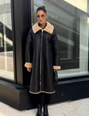 Женская натуральная дубленка из кожи силка