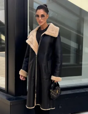 Женская натуральная дубленка из кожи силка