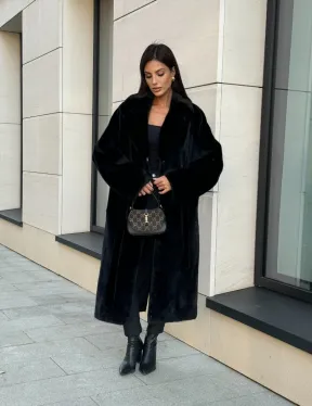 Шуба кимоно из меха североамериканской норки, английский воротник