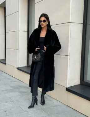 Шуба кимоно из меха североамериканской норки, английский воротник