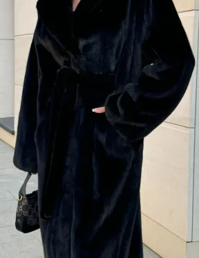 Шуба кимоно из меха североамериканской норки, английский воротник