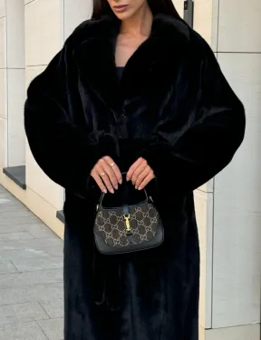 Шуба кимоно из меха североамериканской норки, английский воротник