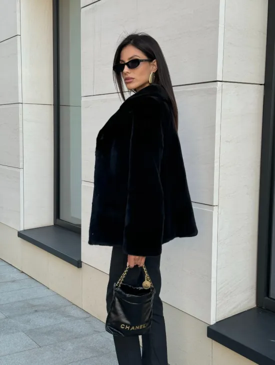 Шуба норковая BlackGlama, пиджак автоледи - английский воротник