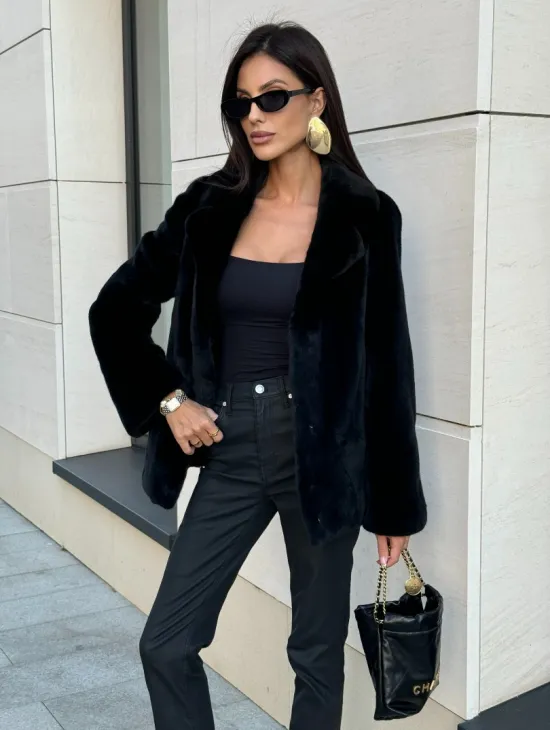 Шуба норковая BlackGlama, пиджак автоледи - английский воротник