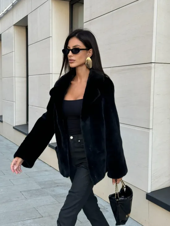 Шуба норковая BlackGlama, пиджак автоледи - английский воротник