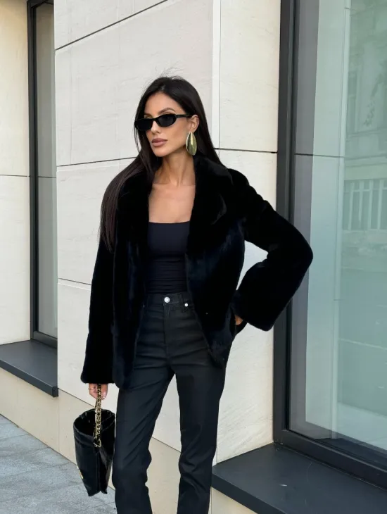 Шуба норковая BlackGlama, пиджак автоледи - английский воротник