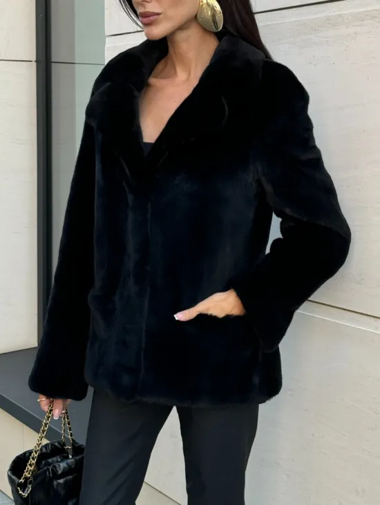 Шуба норковая BlackGlama, пиджак автоледи - английский воротник
