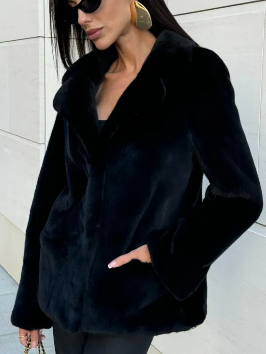Шуба норковая BlackGlama, пиджак автоледи - английский воротник
