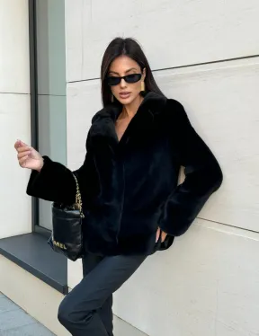 Шуба норковая BlackGlama, пиджак автоледи - английский воротник