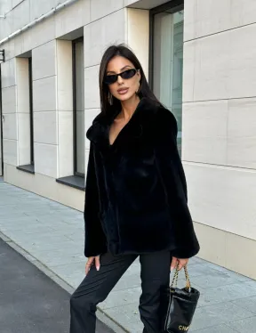 Шуба норковая BlackGlama, пиджак автоледи - английский воротник