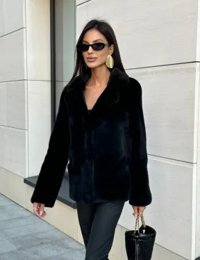 Шуба норковая BlackGlama, пиджак автоледи - английский воротник