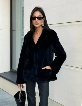 Шуба норковая BlackGlama, пиджак автоледи - английский воротник