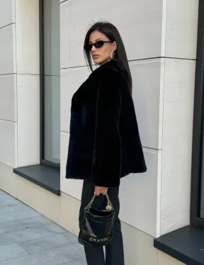 Шуба норковая BlackGlama, пиджак автоледи - английский воротник