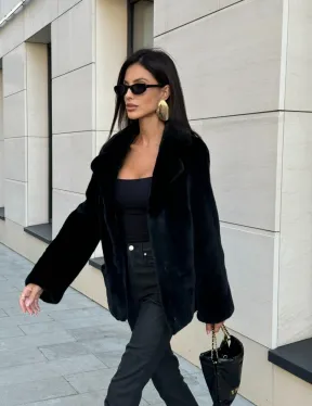 Шуба норковая BlackGlama, пиджак автоледи - английский воротник