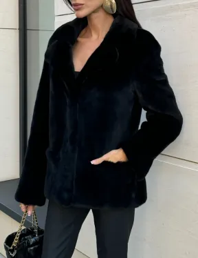 Шуба норковая BlackGlama, пиджак автоледи - английский воротник