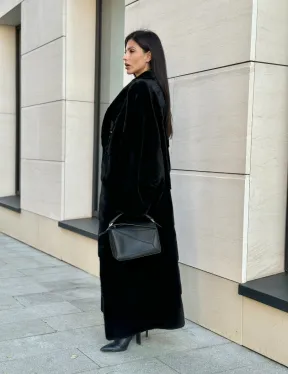 Норковое кимоно - пальто из аукционной норки SAGA FURS, ПРЕМИУМ КАЧЕСТВО - шалевый воротник