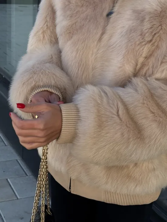 Меховая куртка - бомбер из натурального меха тосканы Турция