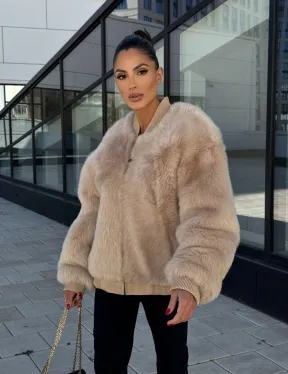 Меховая куртка - бомбер из натурального меха тосканы Турция