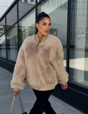 Меховая куртка - бомбер из натурального меха тосканы Турция