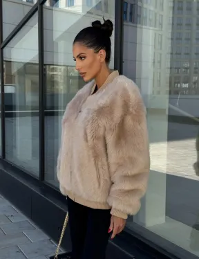 Меховая куртка - бомбер из натурального меха тосканы Турция