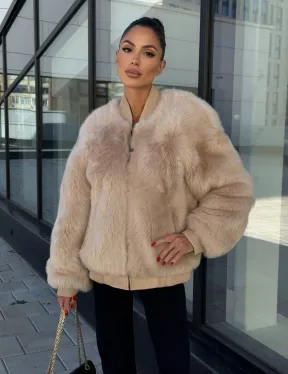 Меховая куртка - бомбер из натурального меха тосканы Турция