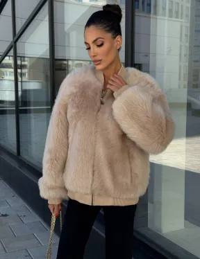 Меховая куртка - бомбер из натурального меха тосканы Турция