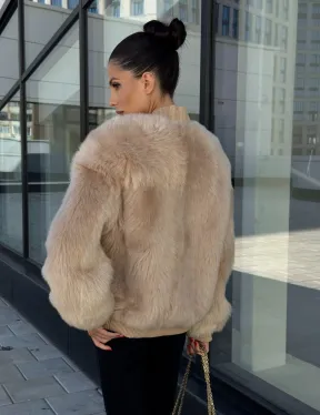 Меховая куртка - бомбер из натурального меха тосканы Турция