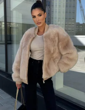 Меховая куртка - бомбер из натурального меха тосканы Турция