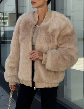 Меховая куртка - бомбер из натурального меха тосканы Турция