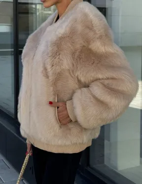 Меховая куртка - бомбер из натурального меха тосканы Турция