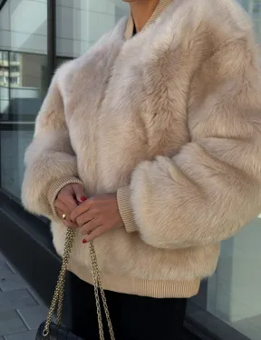 Меховая куртка - бомбер из натурального меха тосканы Турция