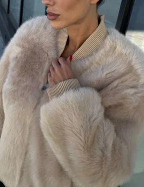 Меховая куртка - бомбер из натурального меха тосканы Турция