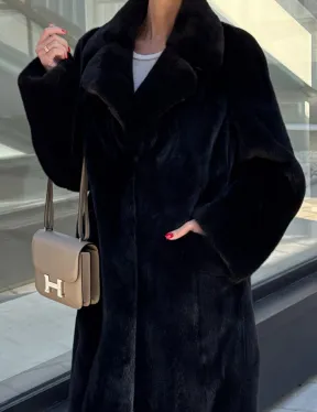 Шуба из аукционного меха норки Kopenhagen Fur, английский воротник - фасон баллон