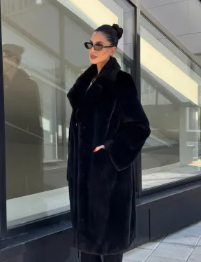 Шуба из аукционного меха норки Kopenhagen Fur, английский воротник - фасон баллон