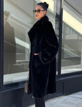 Шуба из аукционного меха норки Kopenhagen Fur, английский воротник - фасон баллон