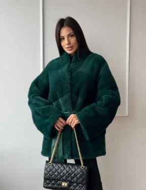 Норковый полушубок из плюшевой норки 