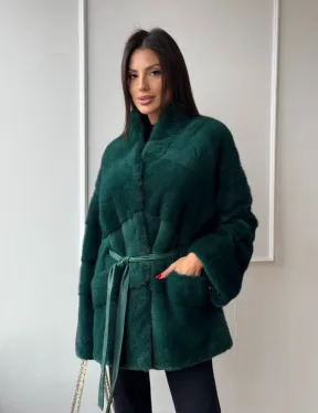 Норковый полушубок из плюшевой норки 