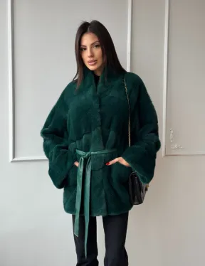 Норковый полушубок из плюшевой норки 