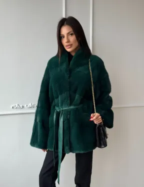 Норковый полушубок из плюшевой норки 