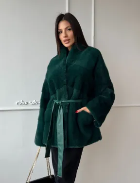 Норковый полушубок из плюшевой норки 