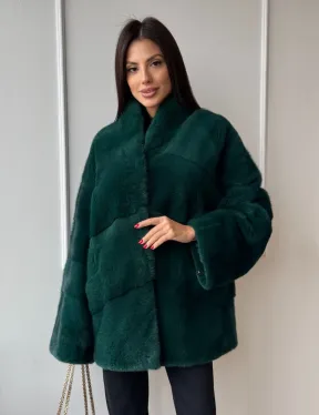 Норковый полушубок из плюшевой норки 