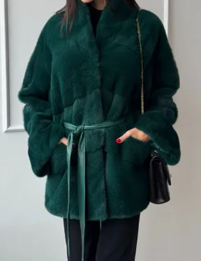 Норковый полушубок из плюшевой норки 
