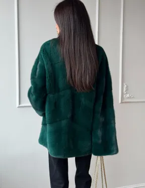 Норковый полушубок из плюшевой норки 