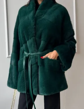 Норковый полушубок из плюшевой норки 